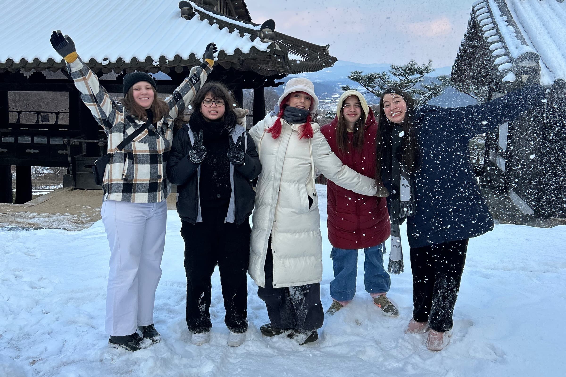 pasajeras en la nieve